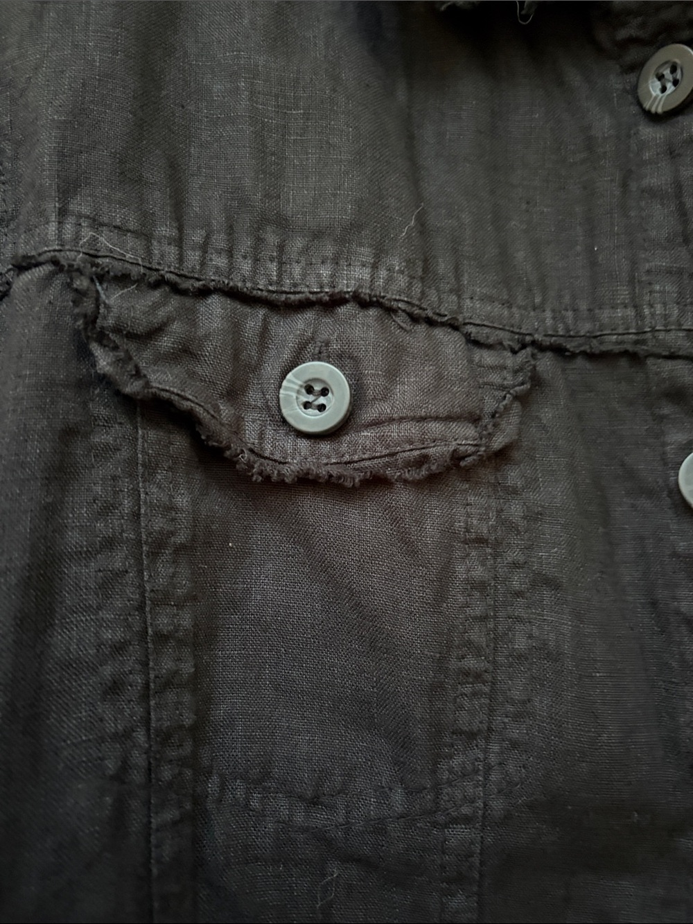 Lulu B Linen Travel Jacket XL Frayed hems -EUC. I paid $98 worn about 3 times - Picture 6 of 11